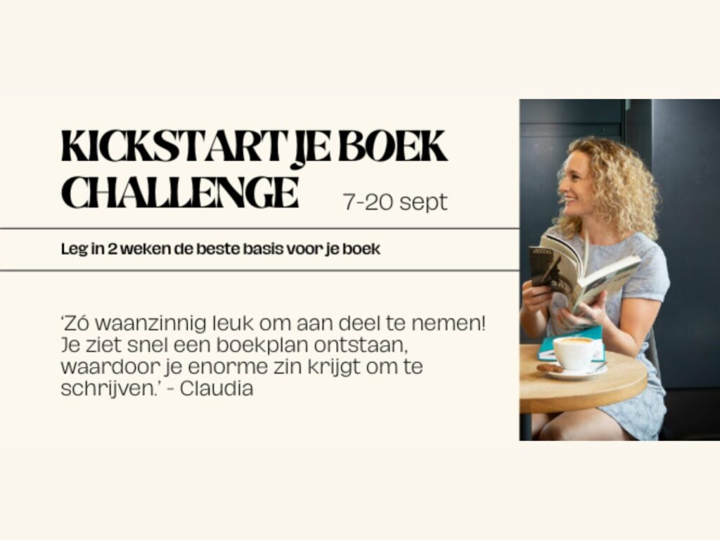 kickstart je boek challenge 7 tot en met 20 september 2026